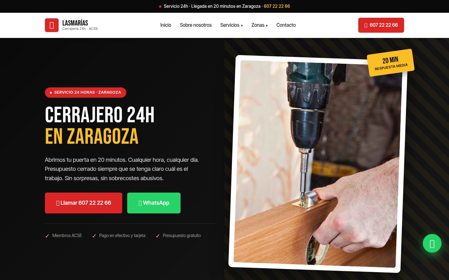 Cerrajero 24h Lasmarías Zaragoza